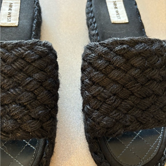 Nine West Black Braided Rope Slides - Picture 3 of 7